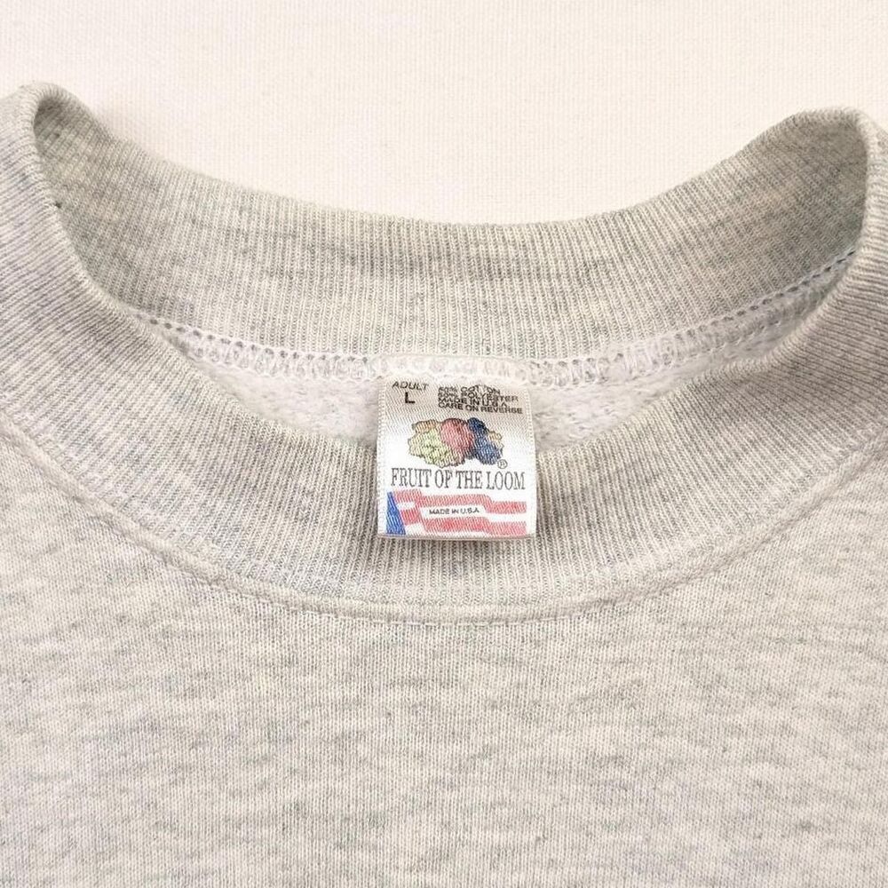 Vintage Nevada Nature Deer Crewneck Outdoors Gray Boxy Sweatshirt FOL Sz Large - Picture 3 of 6